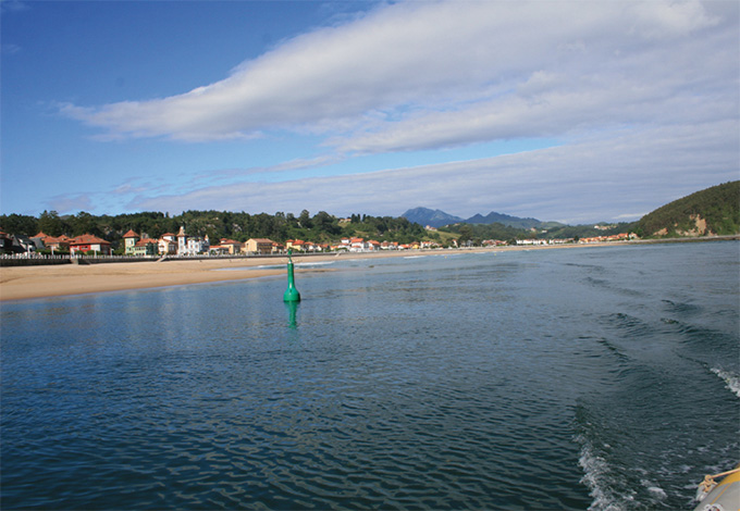 Lengua de arena de la barra.