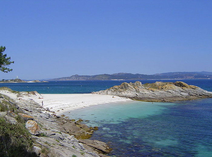 Playa de Viñes o de los Bolos. Parque Nacional Illas Atlánticas. Isla do Faro