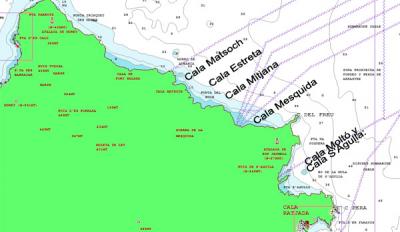 Fondeo sin regular en Calas. De Cabo Farrutx  a Capdepera