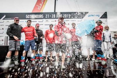 Podio del MAPFRE en la última etapa de la Volvo Ocean Race