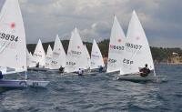 Preparados para el inicio de la regata. Euro Laser Masters Cup, inicia el jueves, 12 de abril en el Club Vela Calella en Palafrugell   